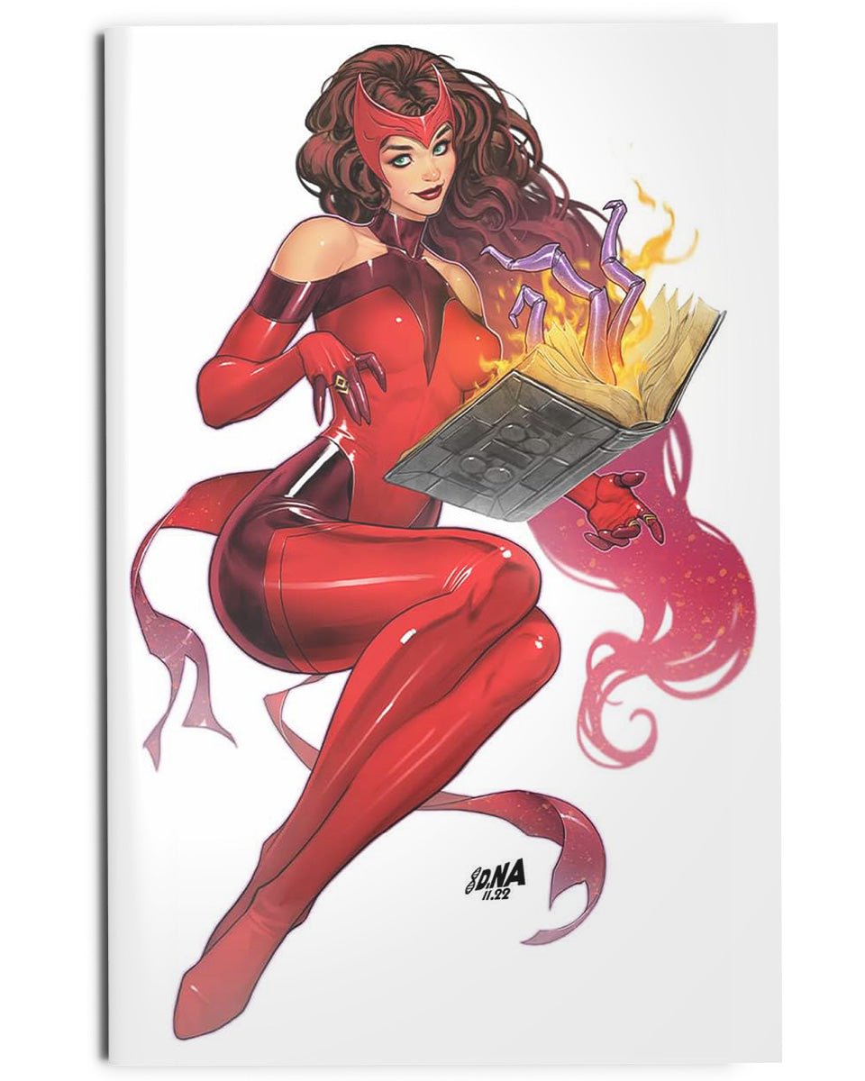 SCARLET WITCH COVER QUALITY ORIGINAL COMIC ART COLOR SKETCH ON CARD STOCK